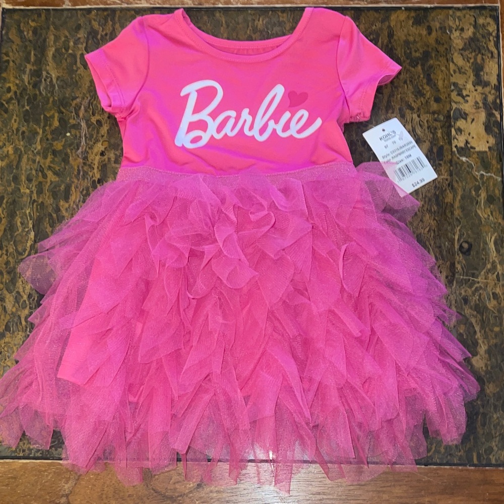 Barbie Vibrant Pink Tulle Skirt Dress Size 18 mo